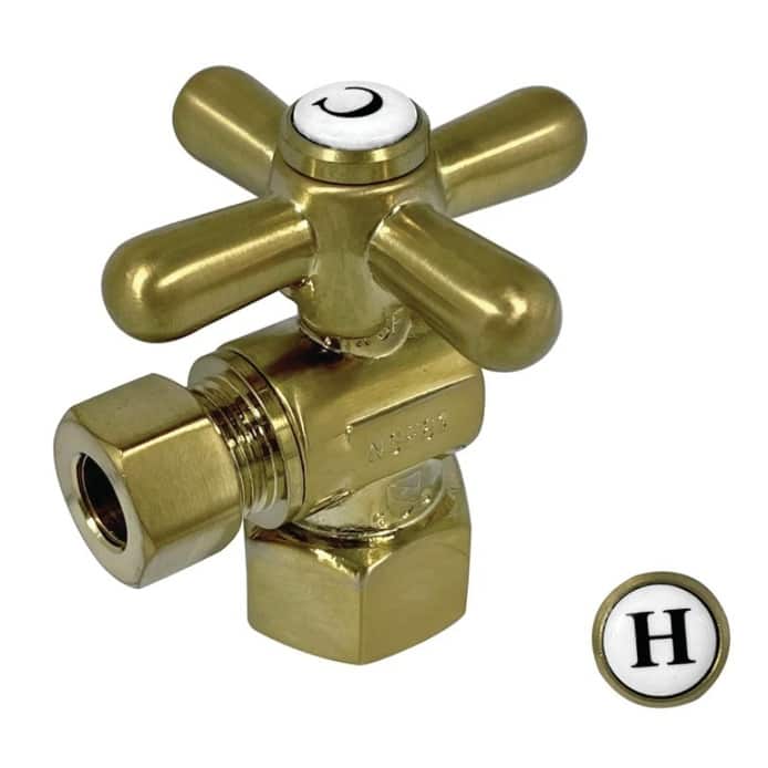 Kingston Brass Vintage Quarter Turn Valves (1/2" FIP X 3/8" O.D. - Brushed Brass