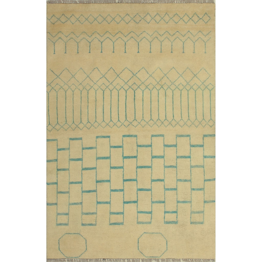 Balochi Adrion Beige/Lt. Green Rug - 3'11" x 5'10"