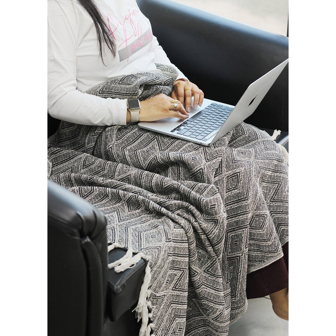 Black and beige blanket hotsell