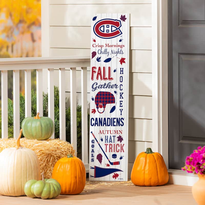 47" Double Sided Seasonal Porch Leaner, Montreal Canadiens - 47" x 11.25" - Fall