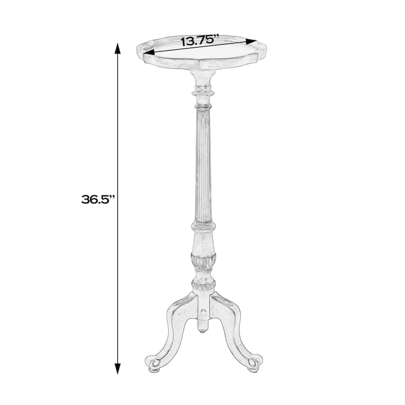 Chatsworth 13.75 in. W x 36.5 in. H Round Wood Scalloped Edge 3 Leg Pedestal Plant Stand