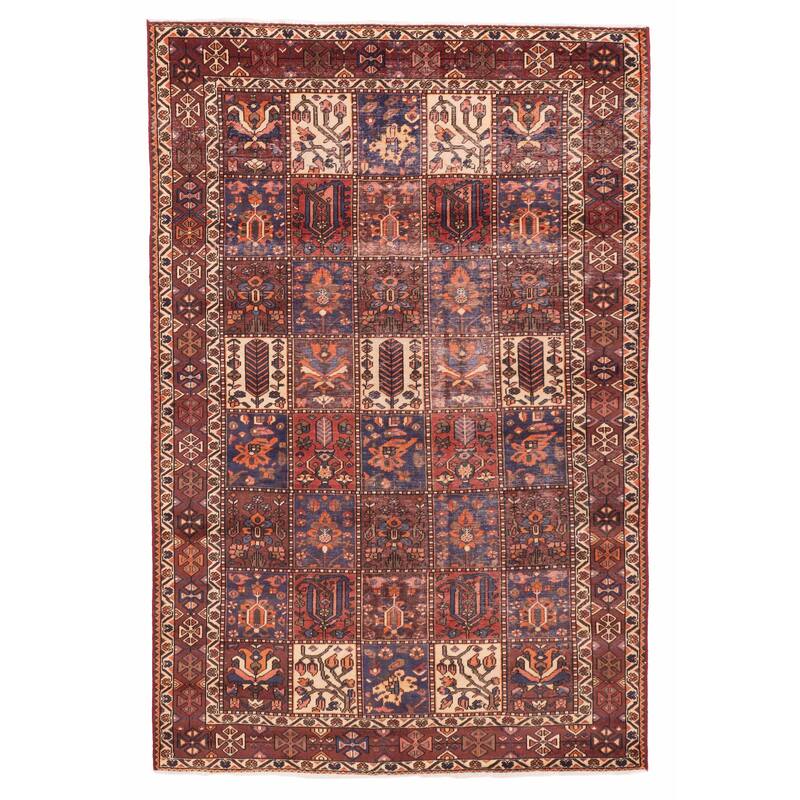 ECARPETGALLERY Hand-knotted Kayseri Vintage Dark Red Wool Rug - 6'6 x 9'9