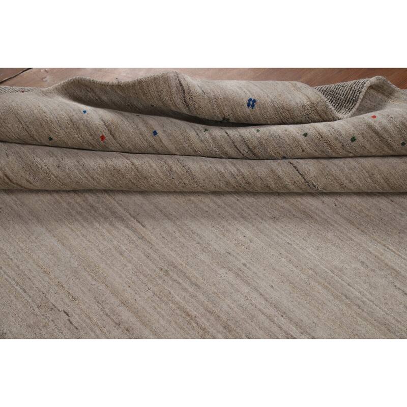 Tribal Gabbeh Indian Area Rug Hand-Knotted Wool Carpet - 8'4" x 9'10"