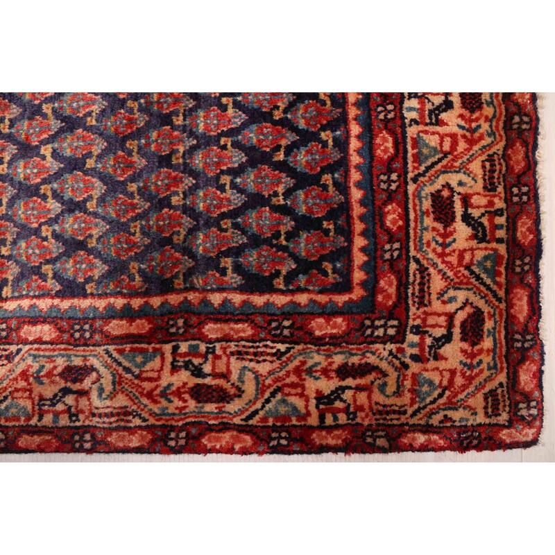 ECARPETGALLERY Hand-knotted Andelz Navy Wool Rug - 3'4 x 11'9