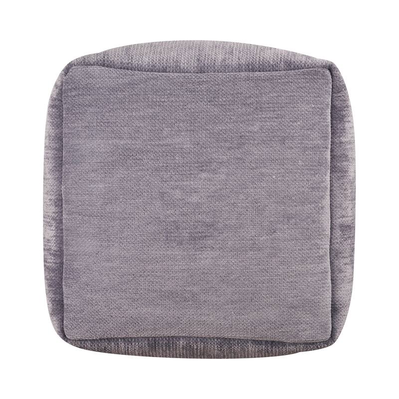Sevita Transitional Solid Chenille Indoor Pouf