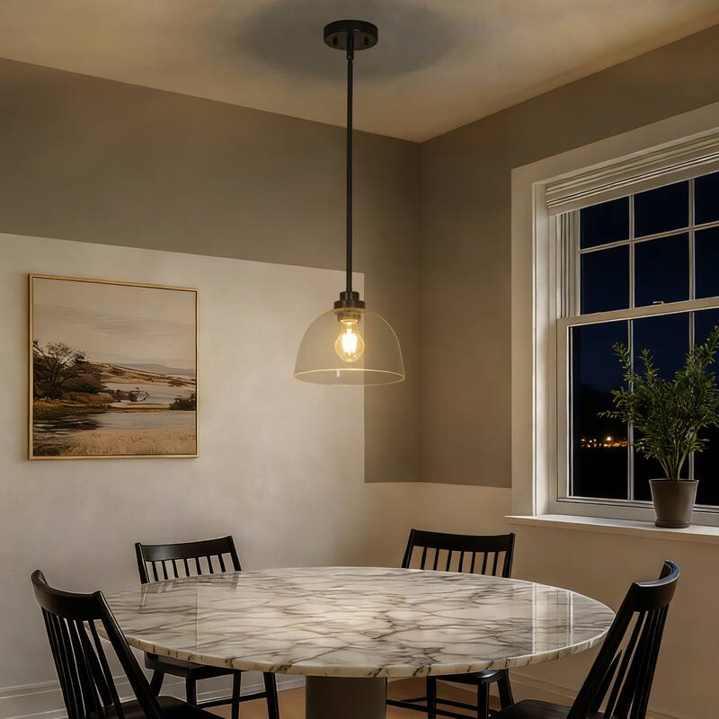 Starsky 1-Light Clear Glass Dome Pendant