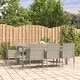 preview thumbnail 59 of 91, vidaXL 3 Piece Patio Dining Set with Cushions Black Poly Rattan - 18.9" x 21.7" x 34.6"