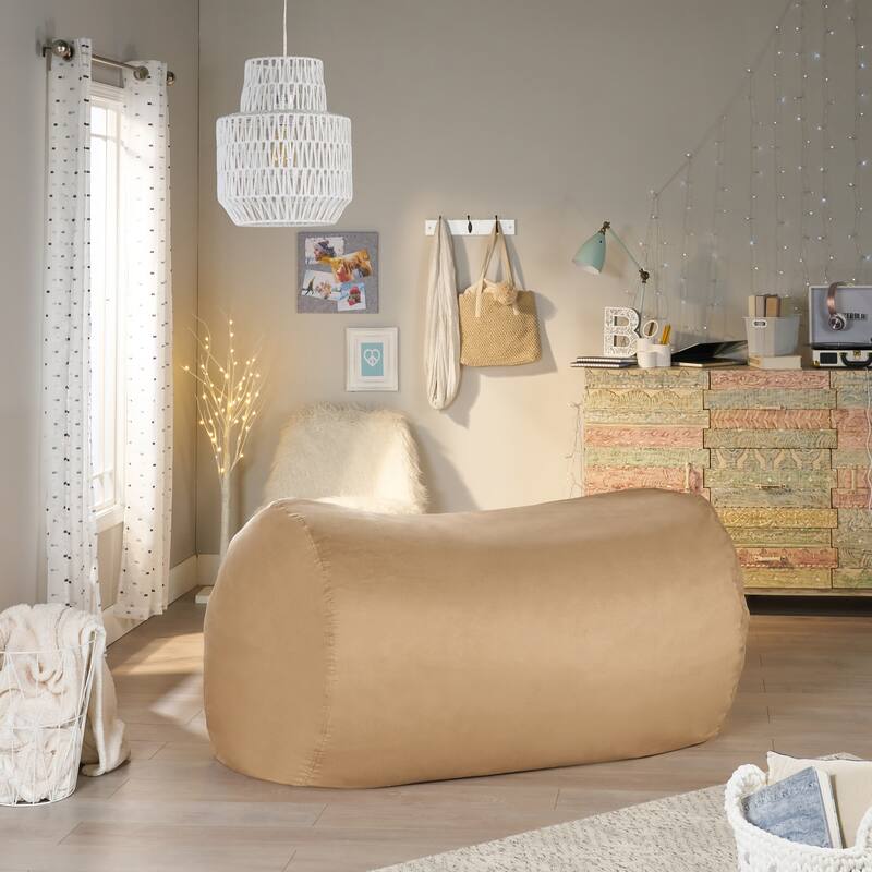 Asher Traditional 6.5-foot Suede Bean Bag Chair by Christopher Knight Home