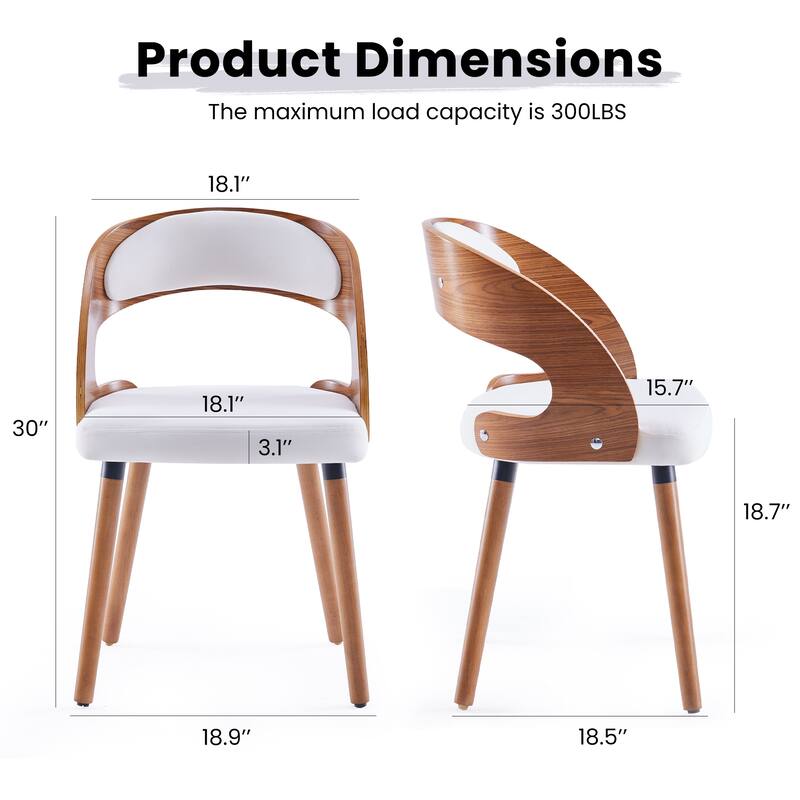 Set of 2 Modern Upholstered Dining Chairs