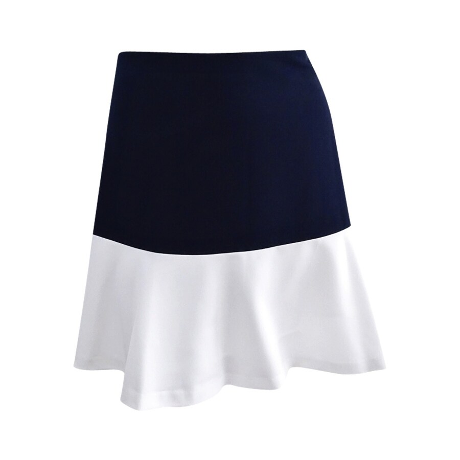 Shop Tommy Hilfiger Women S Colorblocked Swing Skirt 4 Midnight