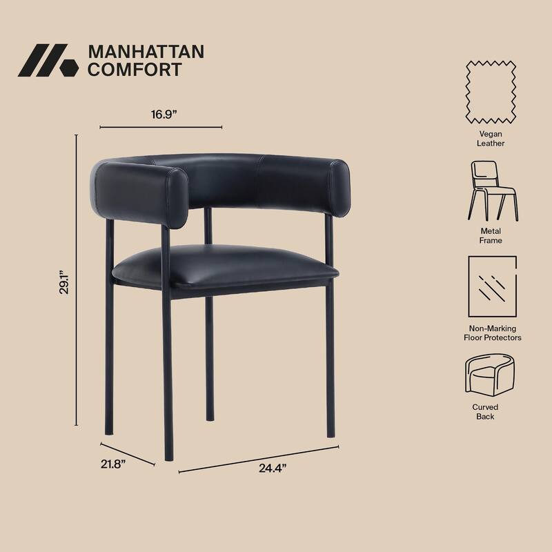 Onda Metal Vegan Leather Dining Chair
