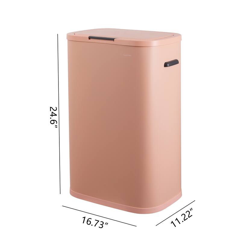 happimess Tammi Kitchen 14.5-Gallon Slim Metal Push Button Trash Can