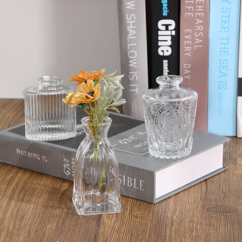 36 Glass Bud Vase Set, Small Vases for Flowers, Clear Bud Vases for Centerpieces Mini Flower Vases in Bulk