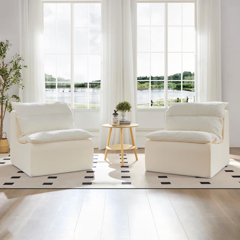 3-Seat Lounge Chair Sofa with Backrest - Compressed Polyester Sofa for Living Room, Bedroom