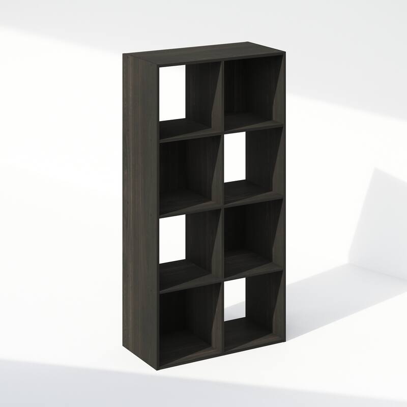 47 in. Tall Espresso Wood 8-Shelf Bookcase