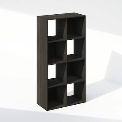 47 in. Tall Espresso Wood 8-Shelf Bookcase