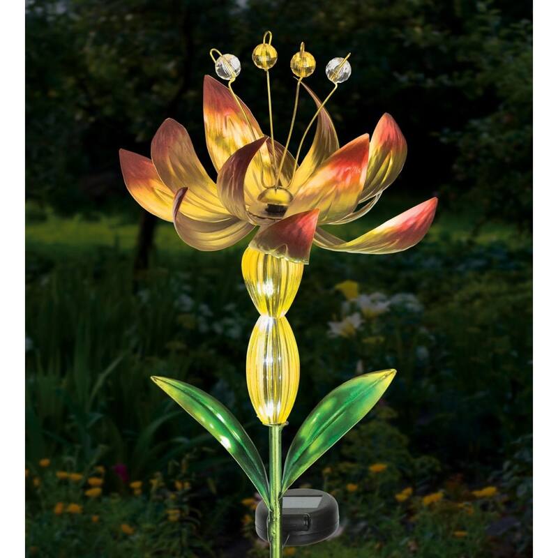 Flower Spinner Solar Stake - Yellow