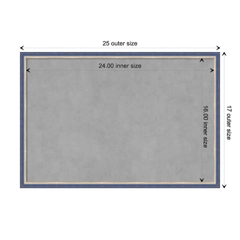 Amanti Art Theo Blue Narrow Framed Magnetic Board - Board Size 24x16