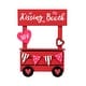 preview thumbnail 7 of 6, Glitzhome 10"H Valentine's Wooden KISSING BOOTH Table Decor - 10''H