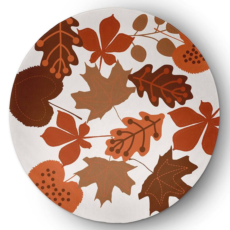 Fall Leaves Fall Design Chenille Area Rug