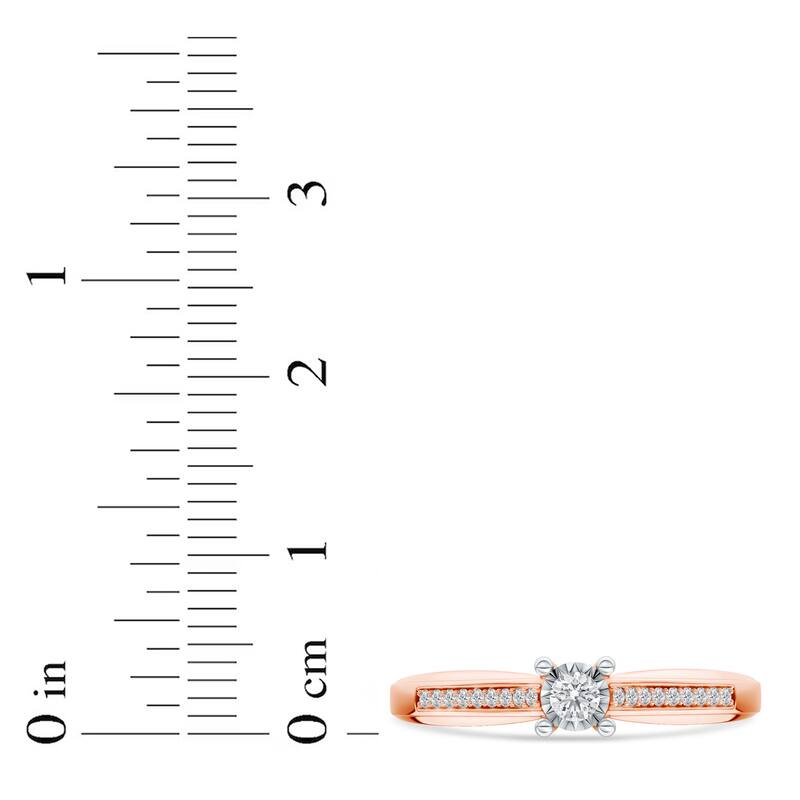 1/10ct TDW Solitaire Diamond Ring in 10K Rose Gold for Women - Rose Gold