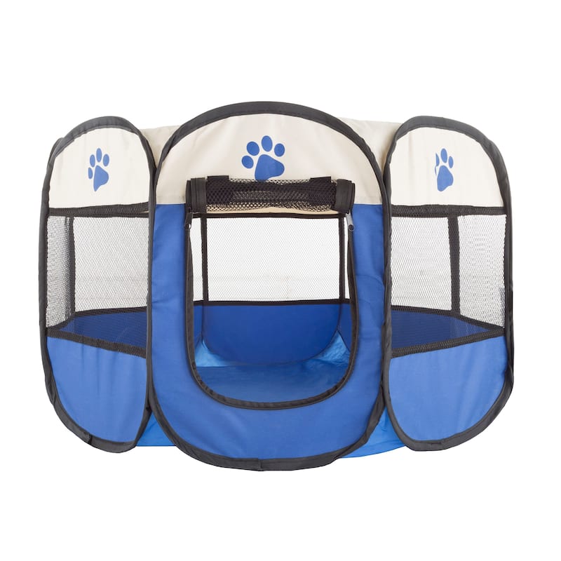 Petmaker Portable Pet Playpen - Pop-Up Dog Kennel with Carry Bag