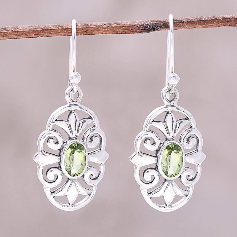 NOVICA Green Enchantment, Peridot dangle earrings - 1.3L*0.5W