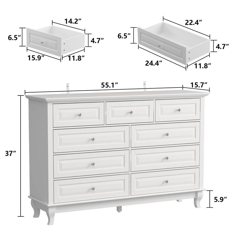 Versatile 55.1" Dresser: Chic Storage for Any Room TV Stand Side Table
