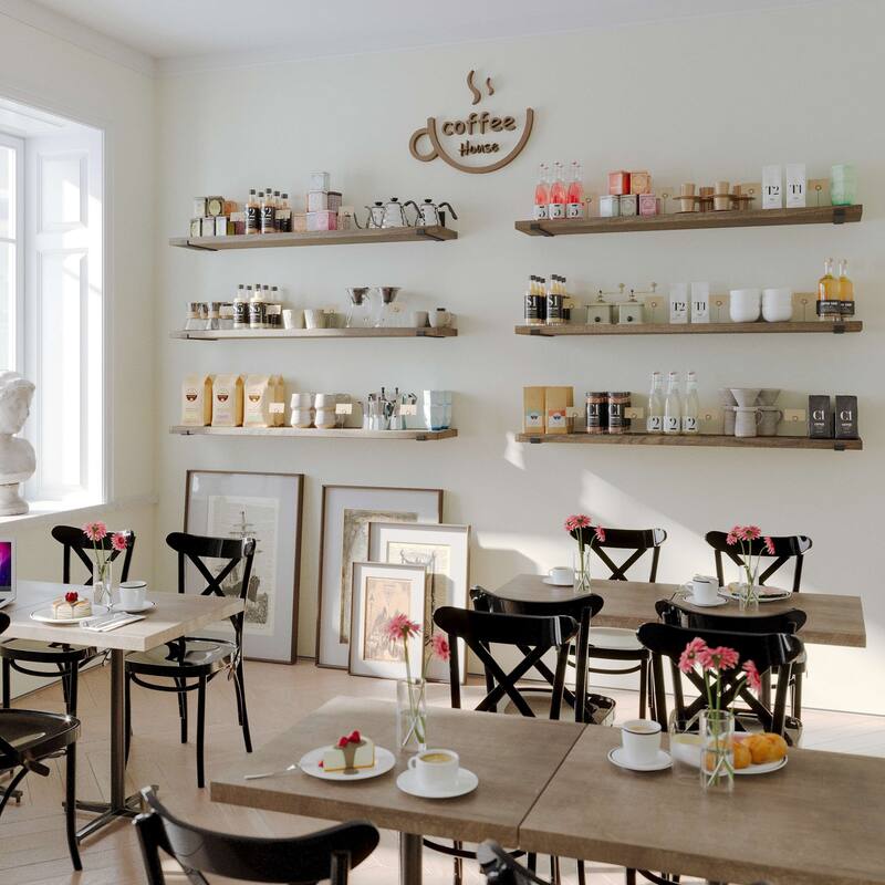 Wallniture Forte Wood Board 60" Long, 11.25'' Deep, 1.5" Thick, Wood Floating Shelf for Wall with Heavy Duty Metal Brackets, 1pc