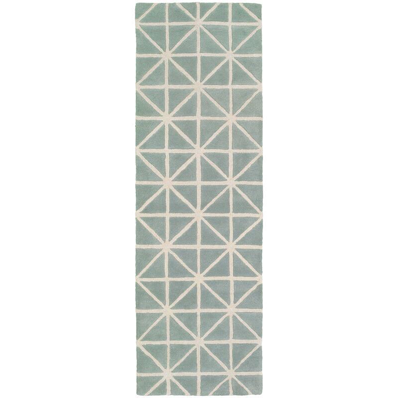 Style Haven Hand-crafted Wool Triangle Grid-work Rug