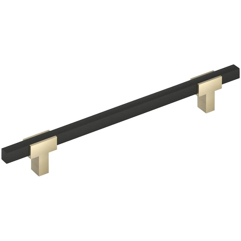 Amerock BP54090 Urbanite 12" Center to Center Bar Cabinet Pull - Golden Champagne / Matte Black