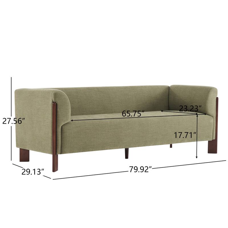 Christopher Knight Home Aurelian Birch Upholstered Tuxedo Sofa with Solid Wood Legs