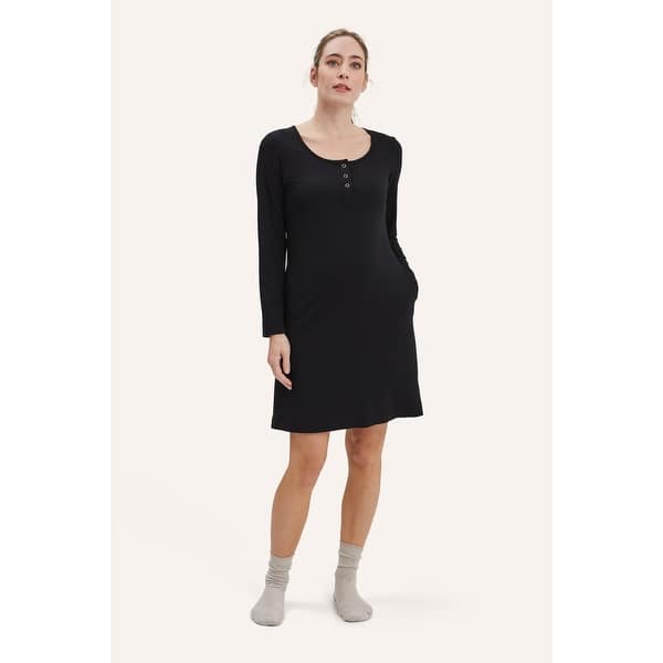 slide 2 of 3, Heart On My Sleeve Nursing Nightgown Extra Large - Black