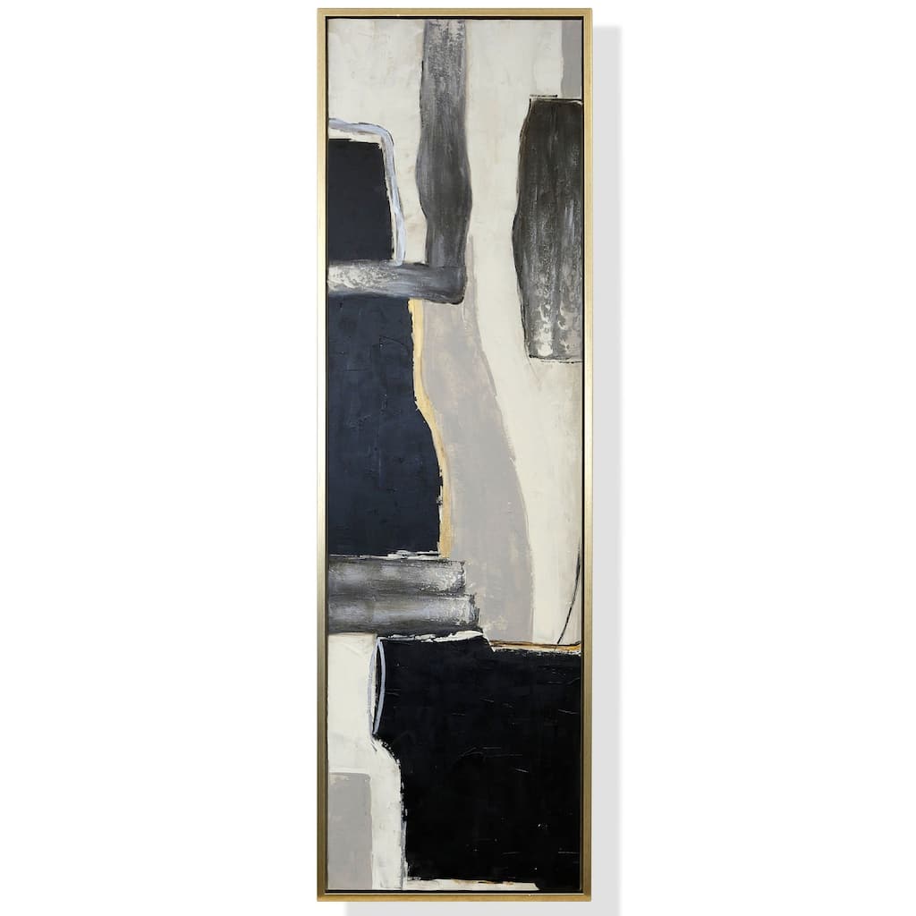 Leaden - Hand Painted Abstract Wall Art - Gold Frame