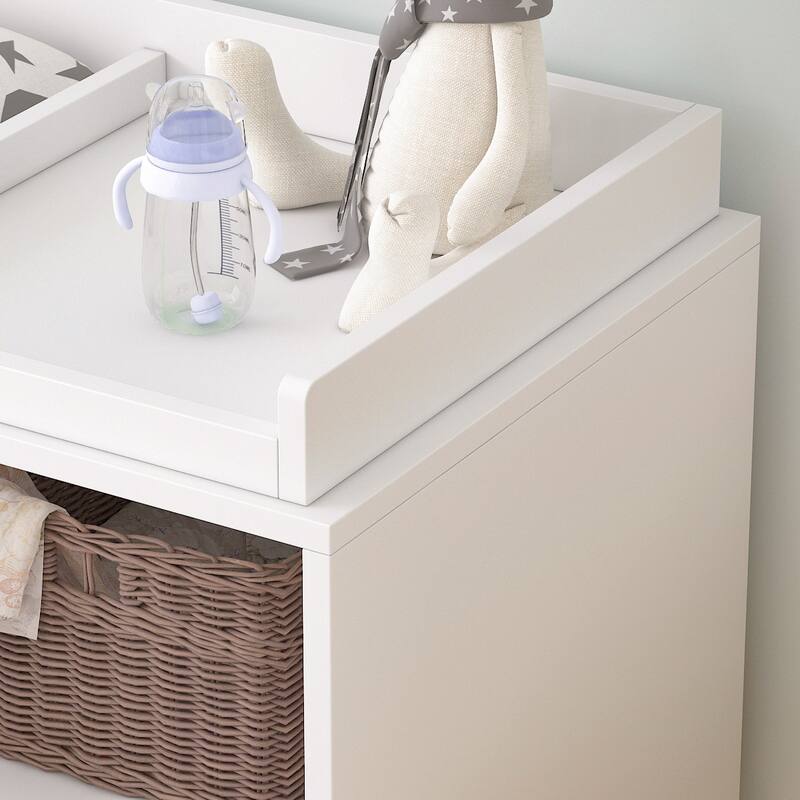 Kerrogee 5-Drawer Dresser with Baby Changing Table - White
