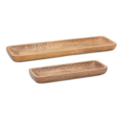 Mango Wood Tray (Set of 2) - 27 x 8.25 x 2