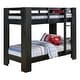 preview thumbnail 2 of 4, Sumo Twin Over Twin Bunk Bed, Black Solid Wood Frame, Guard Rails