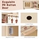 preview thumbnail 8 of 10, Costway Kids Play Kitchen, Wooden Pretend Kitchen Playset with Rattan - See Details