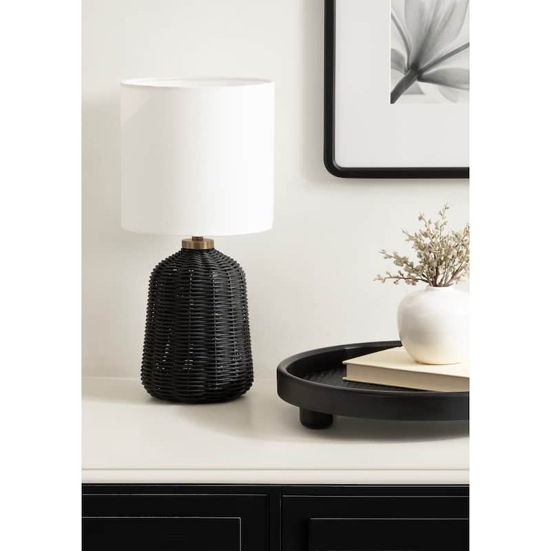 Kate and Laurel Wylla Rattan Table Lamp - 8x8x18