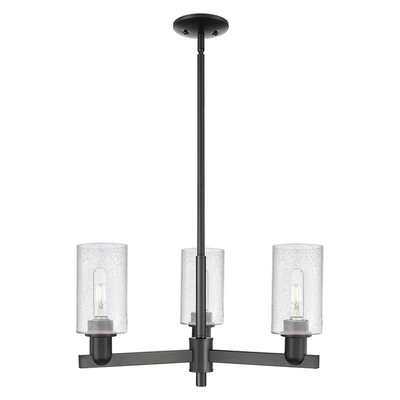 Innovations Lighting Endless Possibilities Arcadia - Clymer - 3 Light 26" Stem Hung Chandelier - Seedy/Matte Black