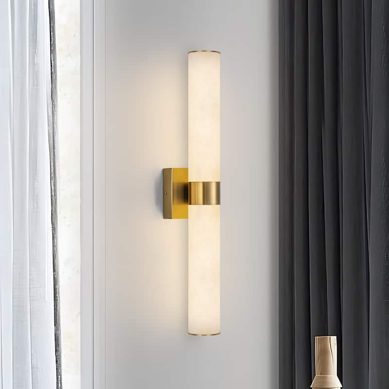 Starsky LED Dimmable Real Alabaster Cylindrical Wall Sconce