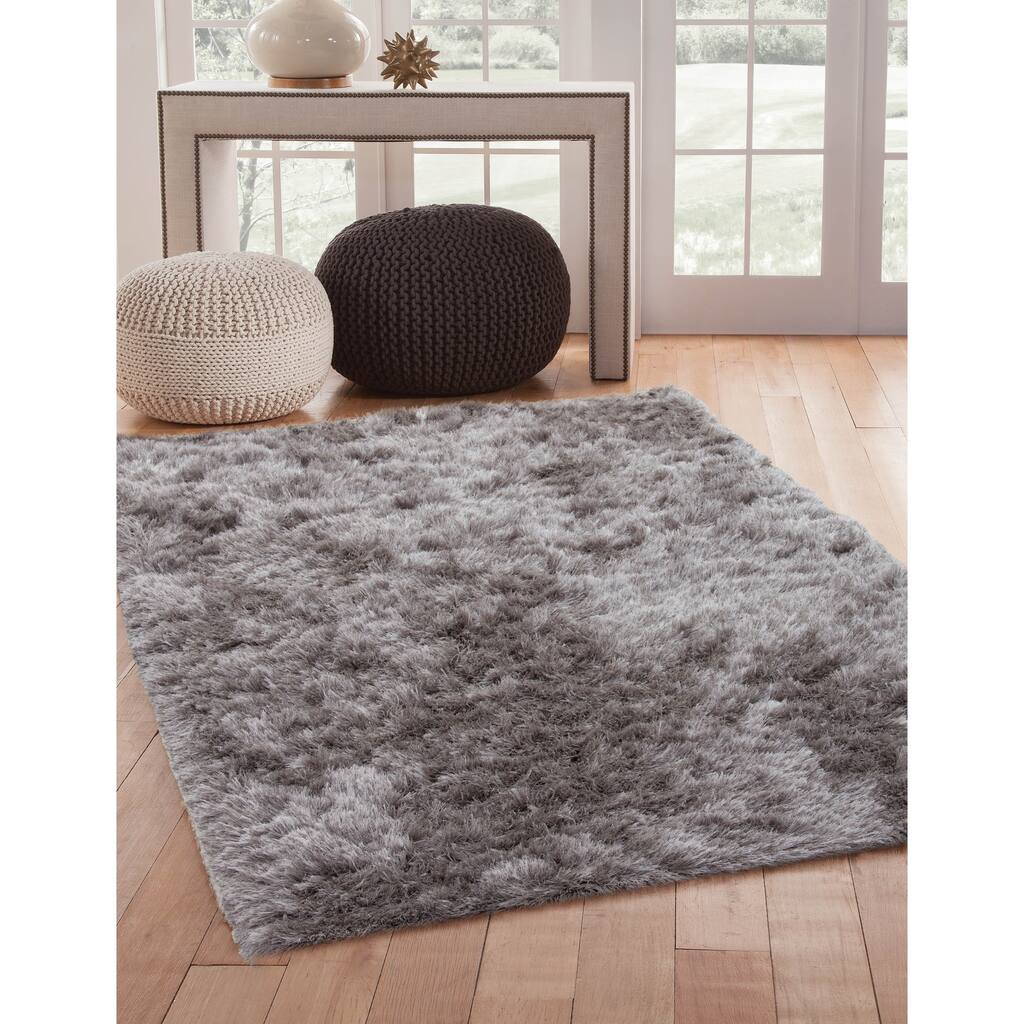 Shag Grey Area Rug - 5"x8"