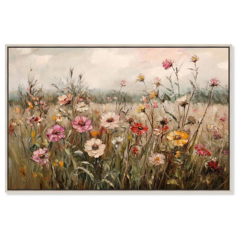 Vintage Blooms I Canvas by Art Remedy - Silver - 45" x 30"