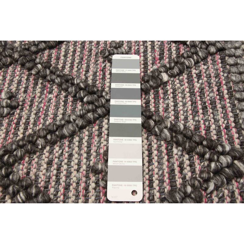 ECARPETGALLERY Braid weave Sienna Grey Wool Rug - 6'2 x 8'11