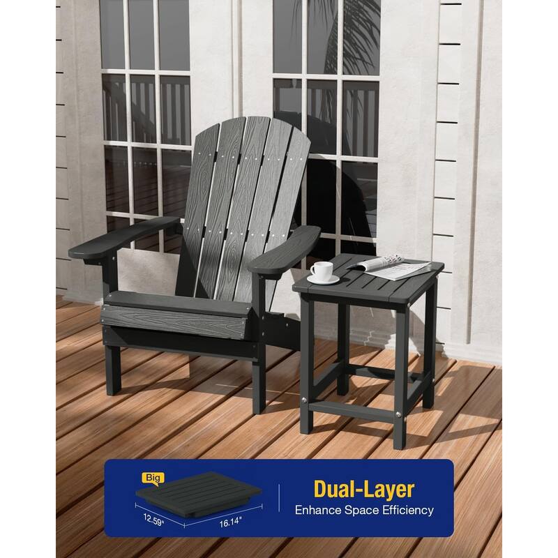 WINSOON HIPS All Weather Outside Table Adirondack Side Table