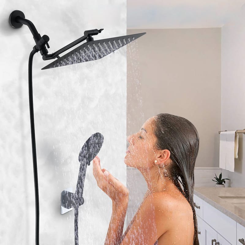 Shower Head,Rainfall Shower Head/Handheld Shower Combo 6 Settings Adjustable Anti-leak Shower Head, Height/Angle Adjustable