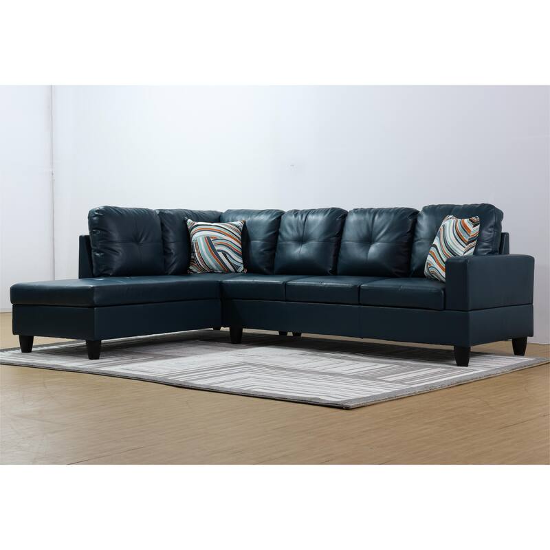 KISRAIS 103" Wide 2-Piece Vegan Leather Sectional Sofa