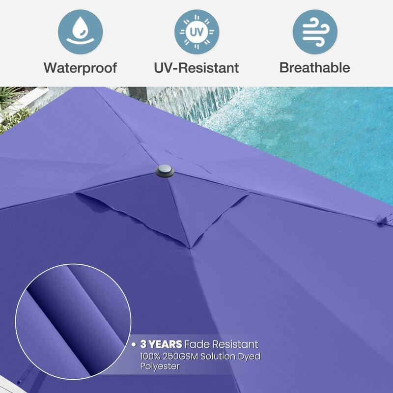 VredHom 10 x 13 Ft Outdoor Wind Vent Cantilever Patio Umbrella with Rod Base