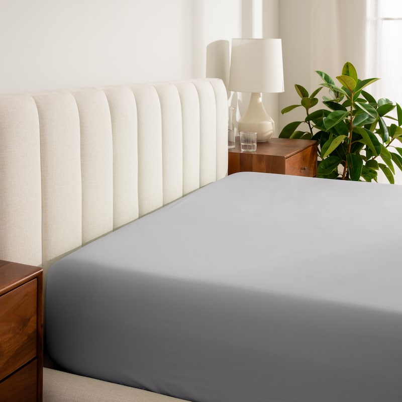 Bare Home Organic Cotton Percale Fitted Bottom Sheet