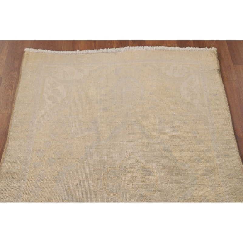 Hand Knotted Oriental 100% Wool Carpet Traditional Floral Peach Tabriz Area Rug - 4' 6'' X 3' 0''